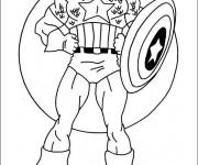 Coloriage Superh&eacute;ros captain America Marvel