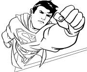 Coloriage Superman en volant Marvel