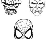 Coloriage T&ecirc;te de super-h&eacute;ros de Marvel