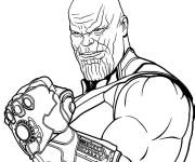 Coloriage Thanos portant le gantelet de l'infini