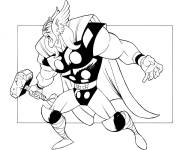 Coloriage Thor le personnage f&eacute;roce de Marvel