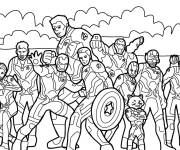 Coloriage Tous les personnages principaux de Marvel