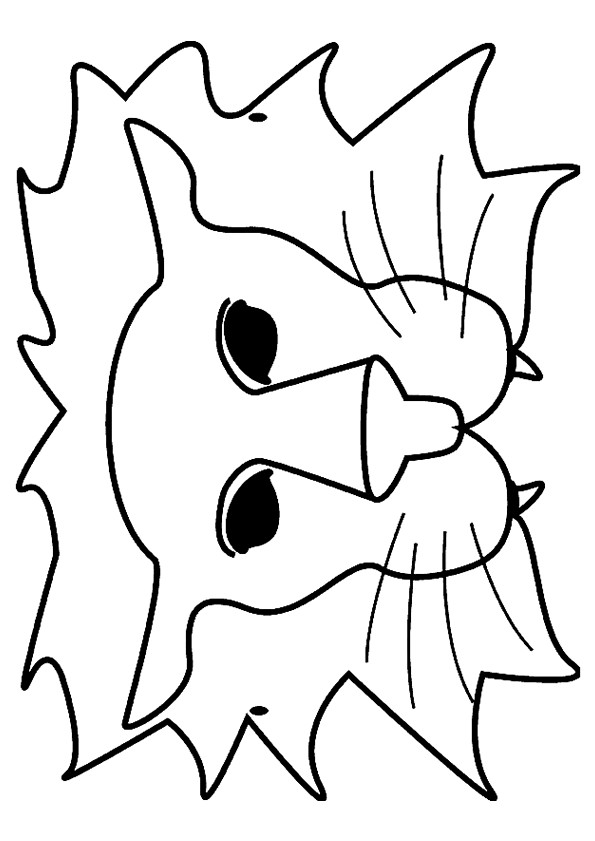 Coloriage Masque de Lion dessin gratuit à imprimer