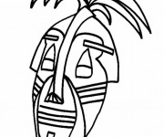 Coloriage Masque Africain en Ligne