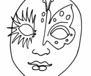 Coloriage Masque au crayon