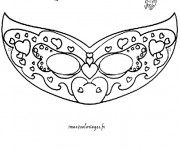 Coloriage Masque Carnaval en coeur