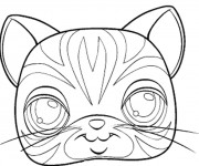 Coloriage Masque De Chat Kawaii Dessin Gratuit à Imprimer