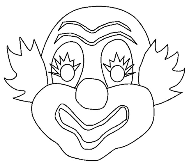 Coloriage Masque De Clown Facile Dessin Gratuit à Imprimer