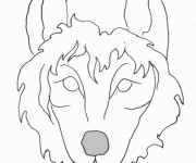 Coloriage Masque de Loup au crayon