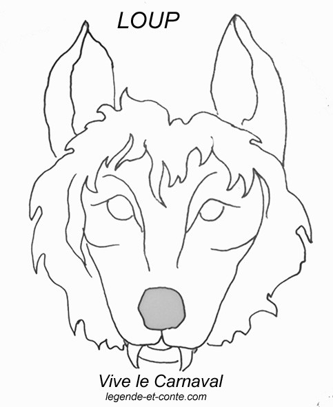 Coloriage Masque De Loup Au Crayon Dessin Gratuit à Imprimer