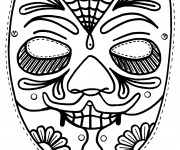 Coloriage et dessins gratuit Masque en noir et blanc à imprimer