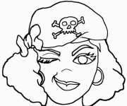 Coloriage Masque Fille Pirate