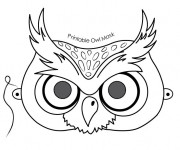 Coloriage Masque Hibou à colorier