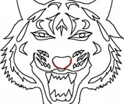 Coloriage Masque Loup