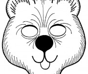Coloriage Masque Ours vecteur