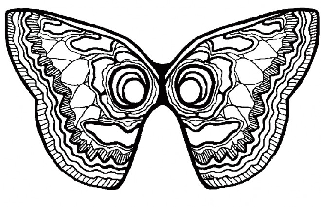 Coloriage Masque Papillon maternelle dessin gratuit à imprimer