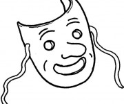 Coloriage Masque simple en noir