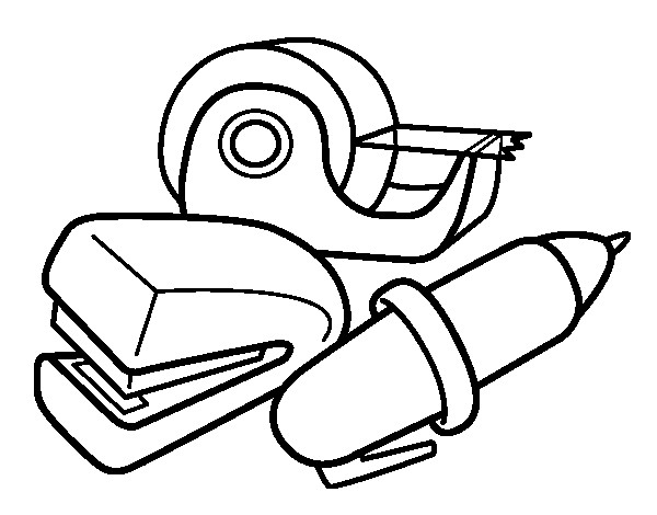 Coloriage Matériel Scolaire en couleur dessin gratuit à imprimer
