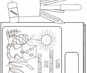 Coloriage et dessins gratuit Matériel Scolaire en noir et blanc à imprimer