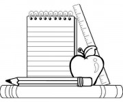 Coloriage Matériel Scolaire vectoriel à découper