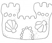 Coloriage et dessins gratuit Château de Sable pendant L'été à imprimer