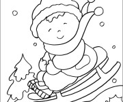 Coloriage et dessins gratuit Maternelle Hiver et La Neige à imprimer