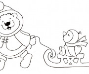 Coloriage et dessins gratuit Maternelle Hiver pour enfant à imprimer