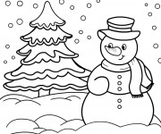 Coloriage et dessins gratuit Paysage Hiver à colorier à imprimer