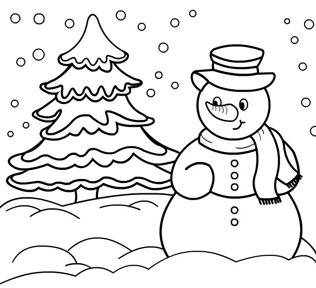 Coloriage Maternelle Hiver gratuit à imprimer