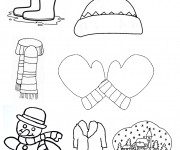 Coloriage et dessins gratuit Vêtements d'Hiver en couleur à imprimer