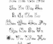 Coloriage Alphabet  animaux