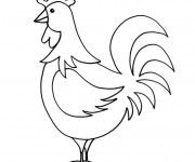 Coloriage Coq de Ferme Maternelle