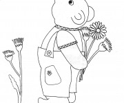 Coloriage Ours et Fleurs Maternelle