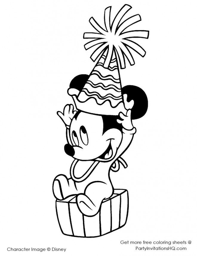 Coloriage et dessins gratuits Bébé Mickey mignon à imprimer