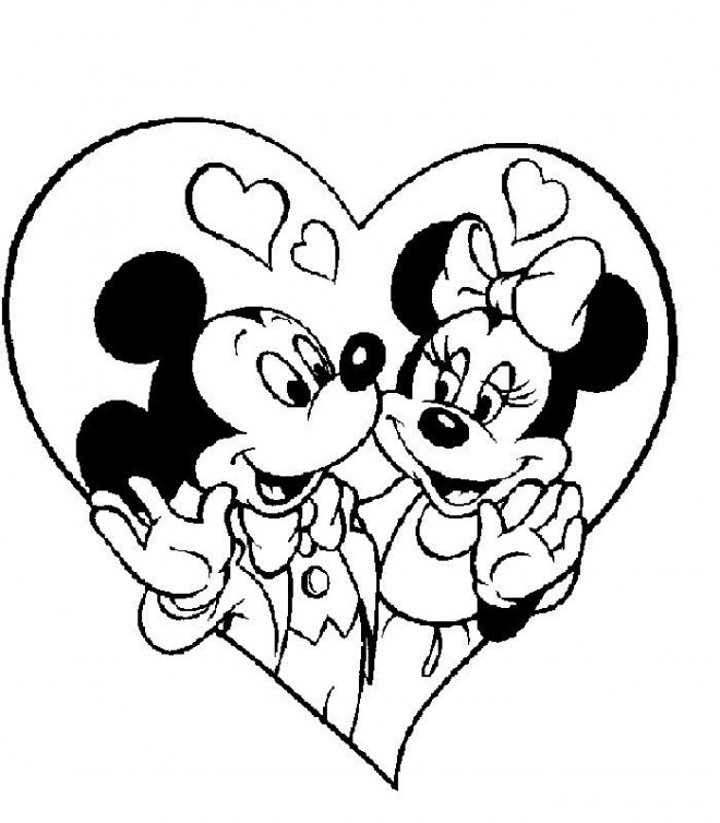 Coloriage et dessins gratuits Disney Mickey et Minie à imprimer