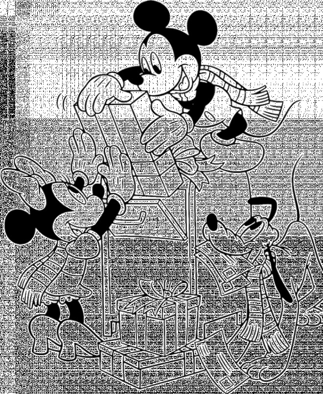 Coloriage et dessins gratuits Disney Noel Mickey Minnie et Dingo à imprimer