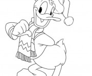 Coloriage Donald Duck Noel Disney