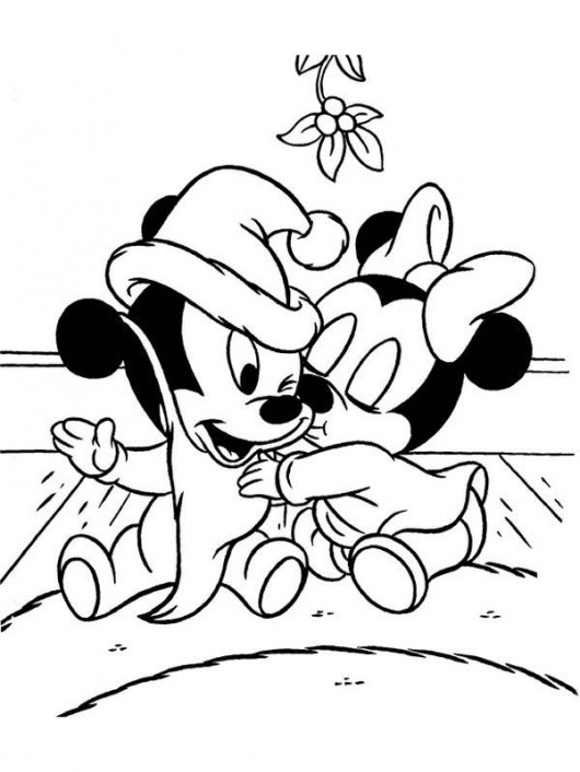 Coloriage et dessins gratuits Les Petits de Mickey Mouse Noel à imprimer