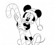 Coloriage et dessins gratuit Mickey en Noël à imprimer