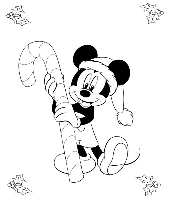 Coloriage et dessins gratuits Mickey en Noël à imprimer