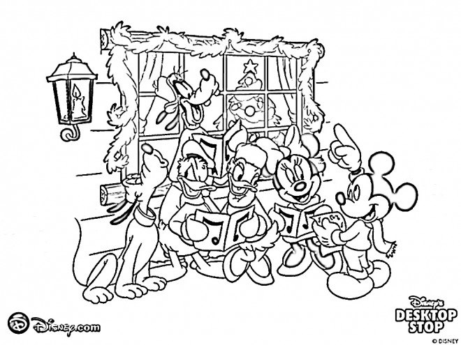 Coloriage et dessins gratuits Mickey et Les Chansons de Noel à imprimer