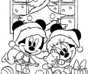 Coloriage Mickey mignon Noel