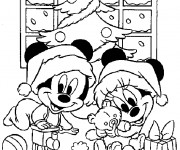 Coloriage Mickey mignon Noel