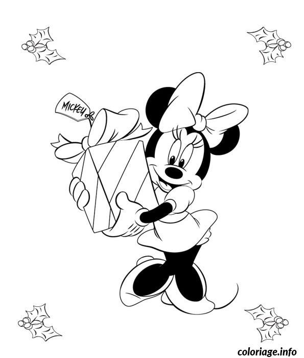 Coloriage et dessins gratuits Minnie apporte Le Cadeau de Mickey à imprimer