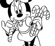 Coloriage Minnie  Noel en couleur