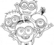 Coloriage Les Minions joyeux
