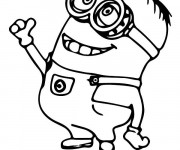 Coloriage Minion Dave tout en souriant