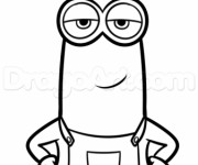 Coloriage Minion K&eacute;vin en toute confiance