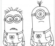 Coloriage Minion Kèvin et Stuart pour enfant