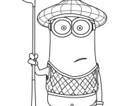 Coloriage et dessins gratuit Minion Kevin Golfeur à imprimer